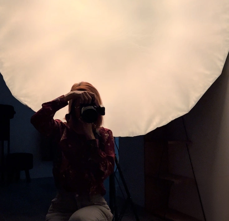 photographe en plein shooting photo